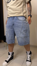 Pantaloncino baggy fit con riga