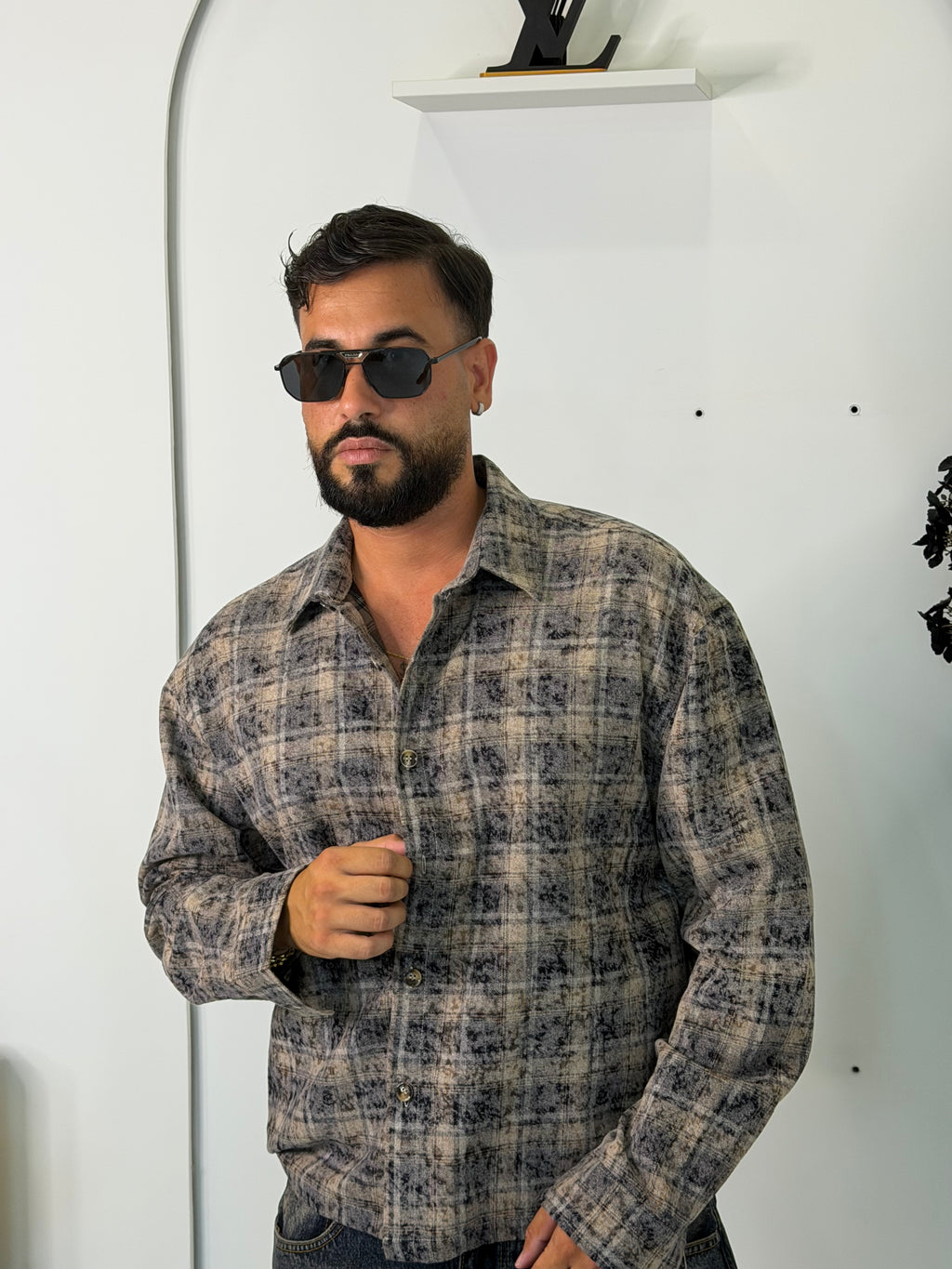 Camicia Over-Shirt / Flanella Quadri Effetto Acid Wash