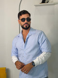 Camicia a Righe Effetto Layered (Doppio Manica)