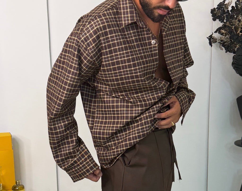 Camicia Oversize a Quadri Retro Check