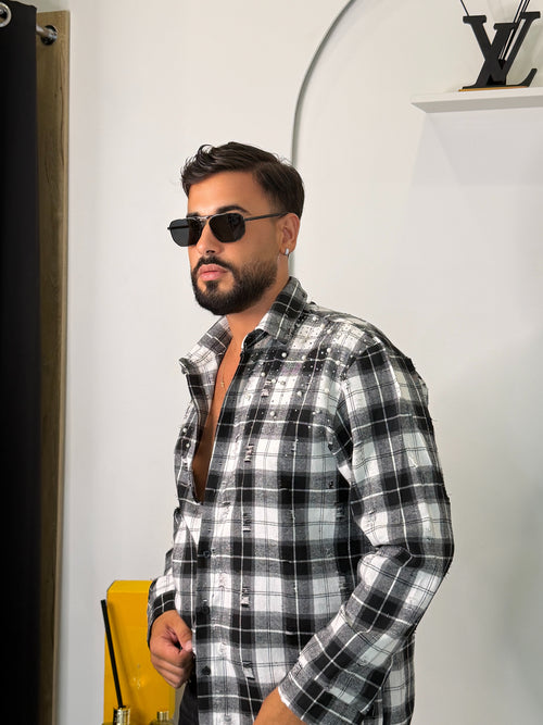 Camicia Boxy Fit Acid Wash
