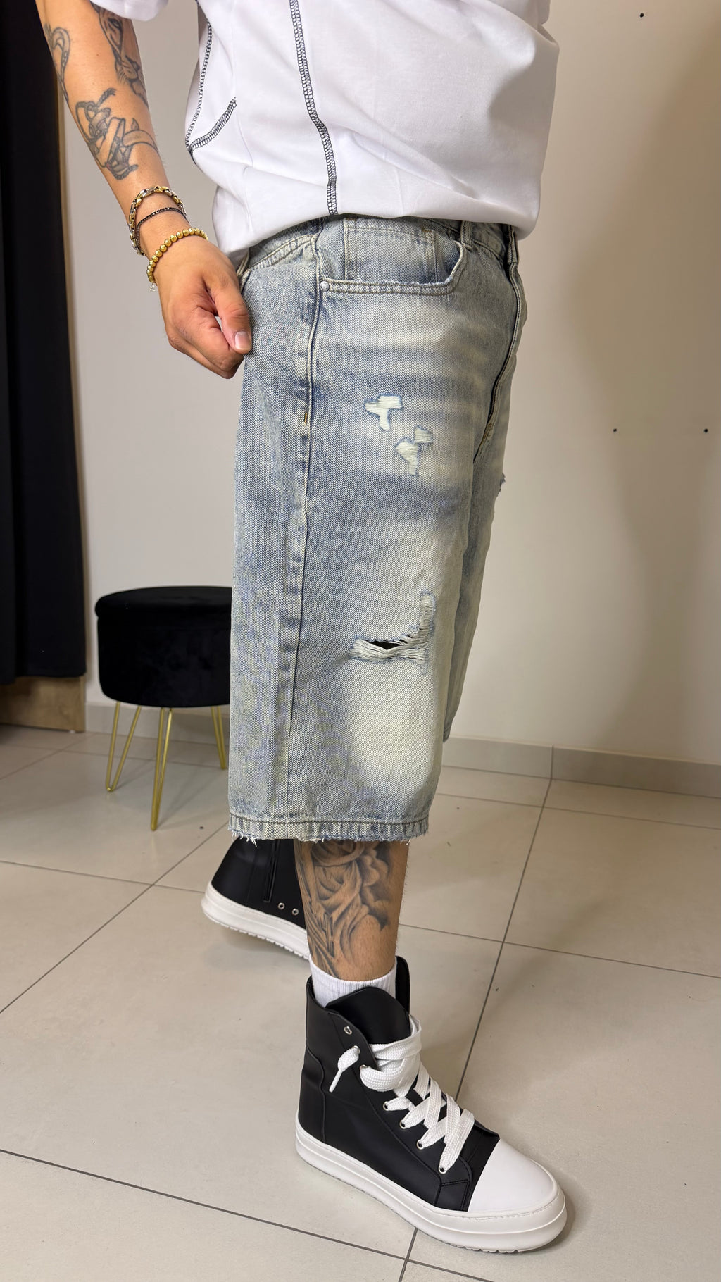Pantaloncino regular fit stratched