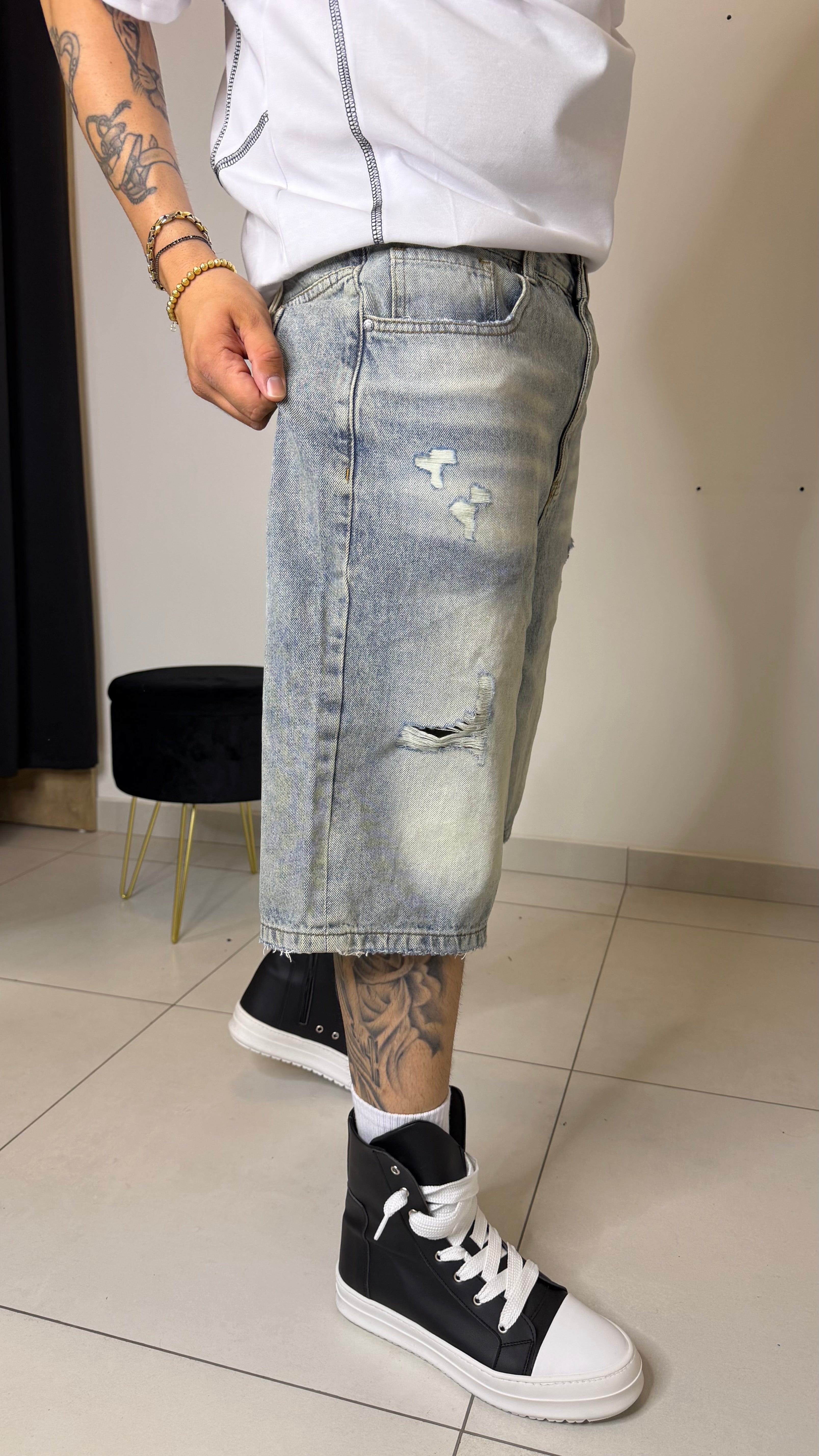 Pantaloncino regular fit stratched