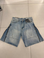 Bermuda denim zip laterale con strass
