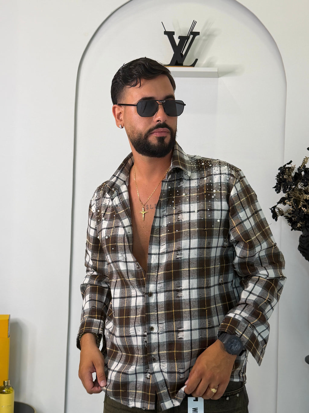 Camicia Boxy Fit Acid Wash