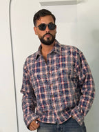Camicia Over-Shirt / Flanella Quadri Effetto Acid Wash